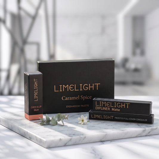 LIMELIGHT 4 in 1 Deal Caramel Spice Eyeshadow Palette – Warm Neutral Makeup Palette