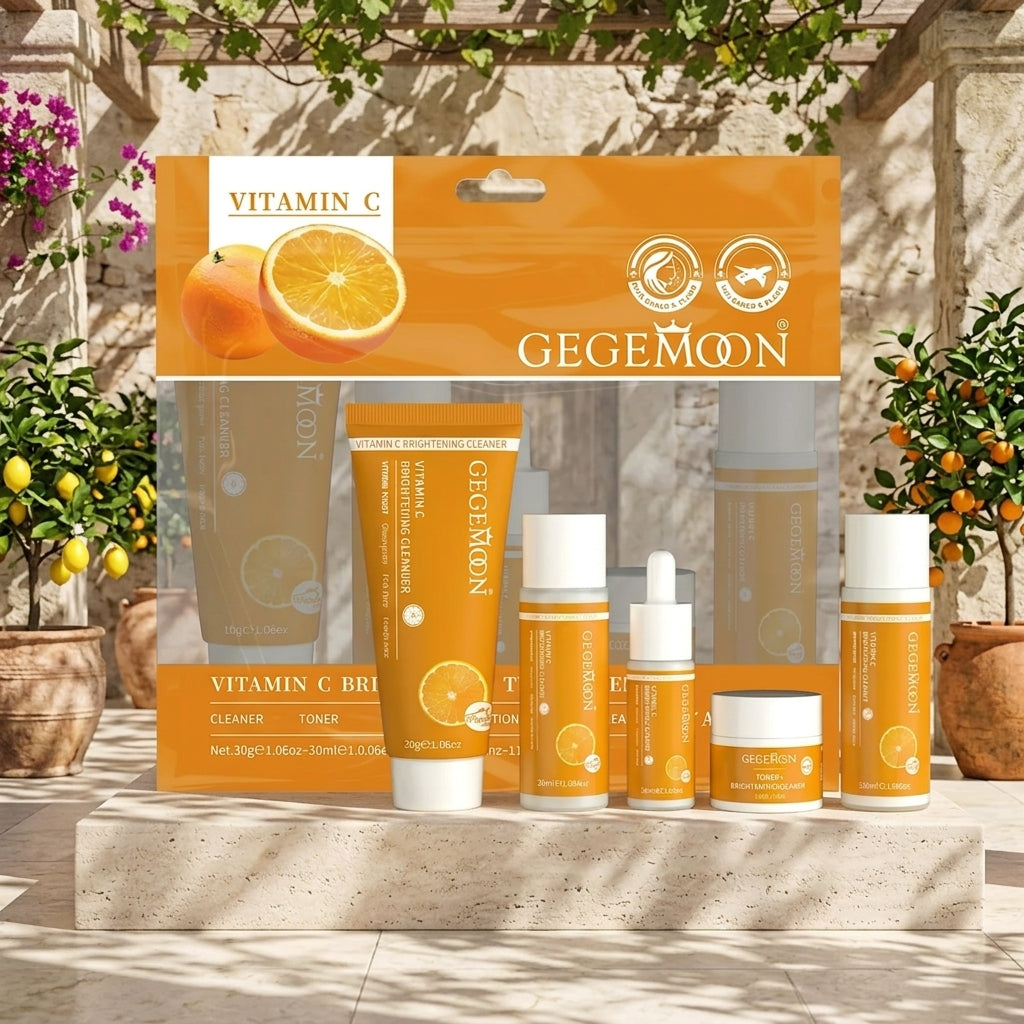 Vitamin C Brightening Skincare Set – Cleanser, Toner & Brightening Care | GEGE MOON
